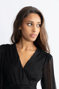 Jade Wave Sparkle Dress - Black