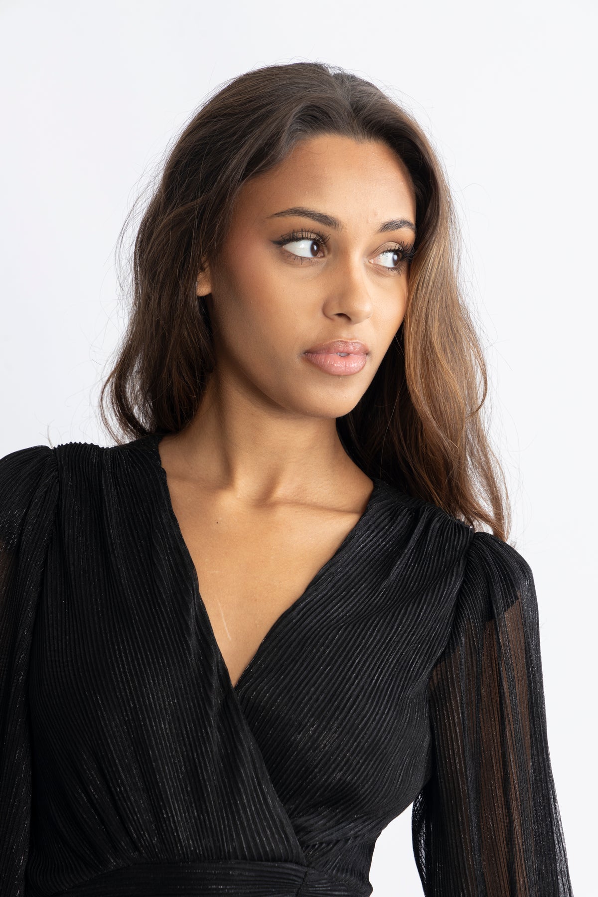 Jade Wave Sparkle Dress - Black