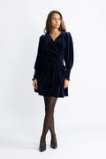 Jade Velvet Dress - Navy