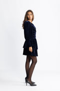 Jade Velvet Dress - Navy