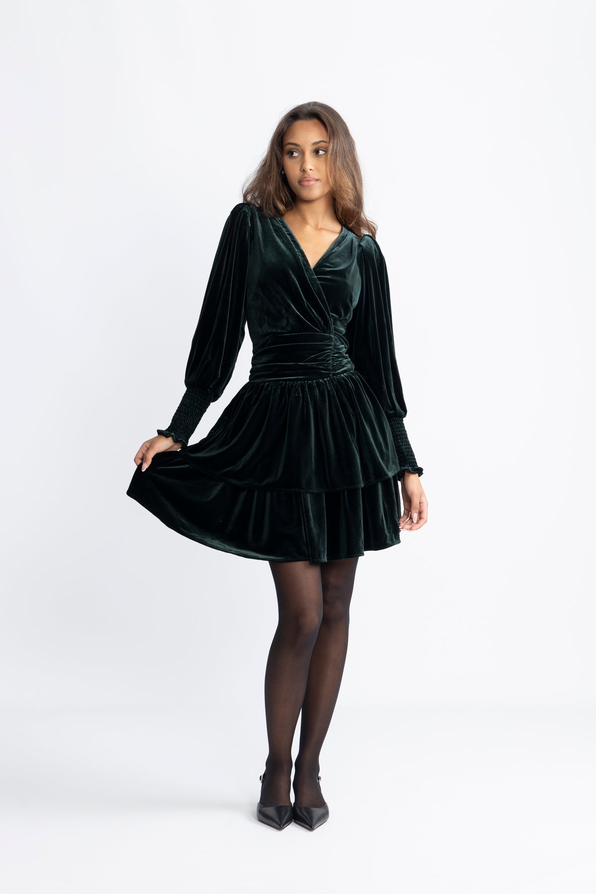 Jade Velvet Dress - Green
