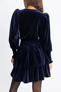 Jade Velvet Dress - Navy
