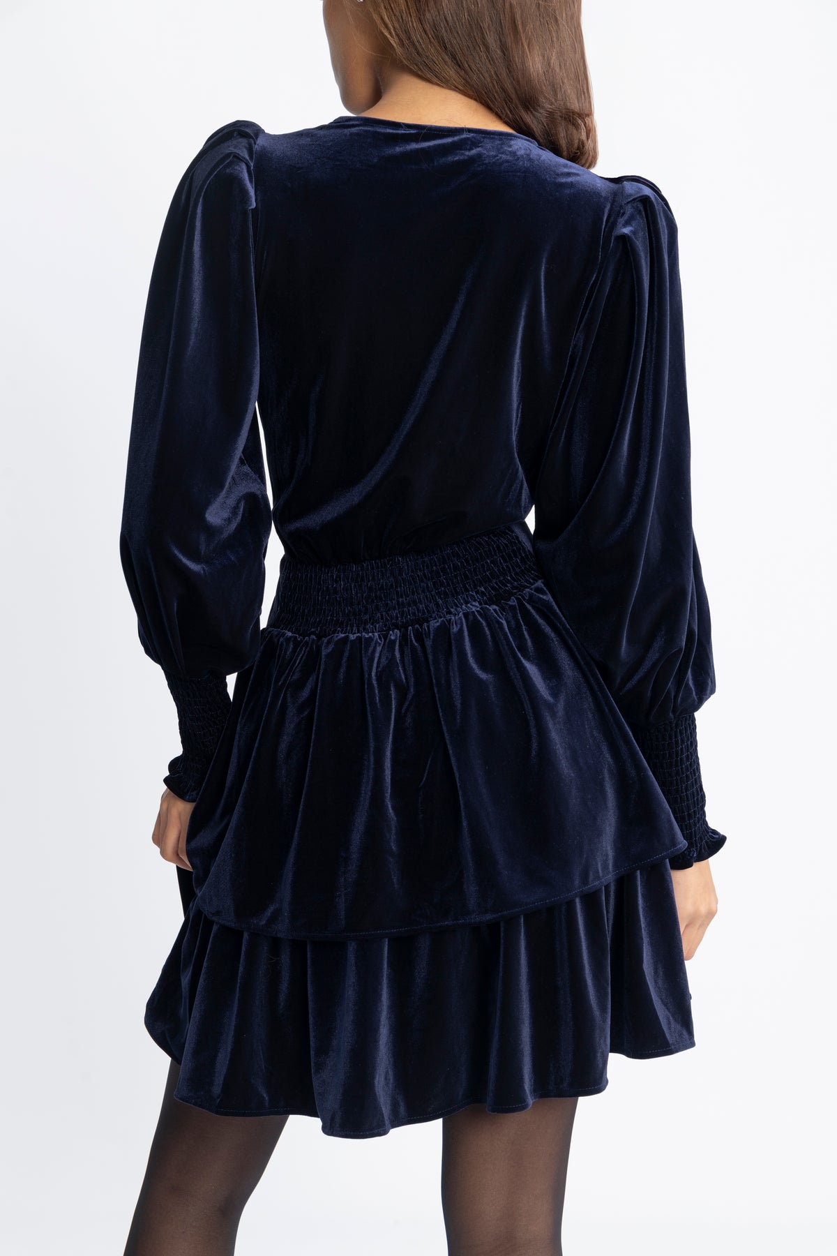 Jade Velvet Dress - Navy