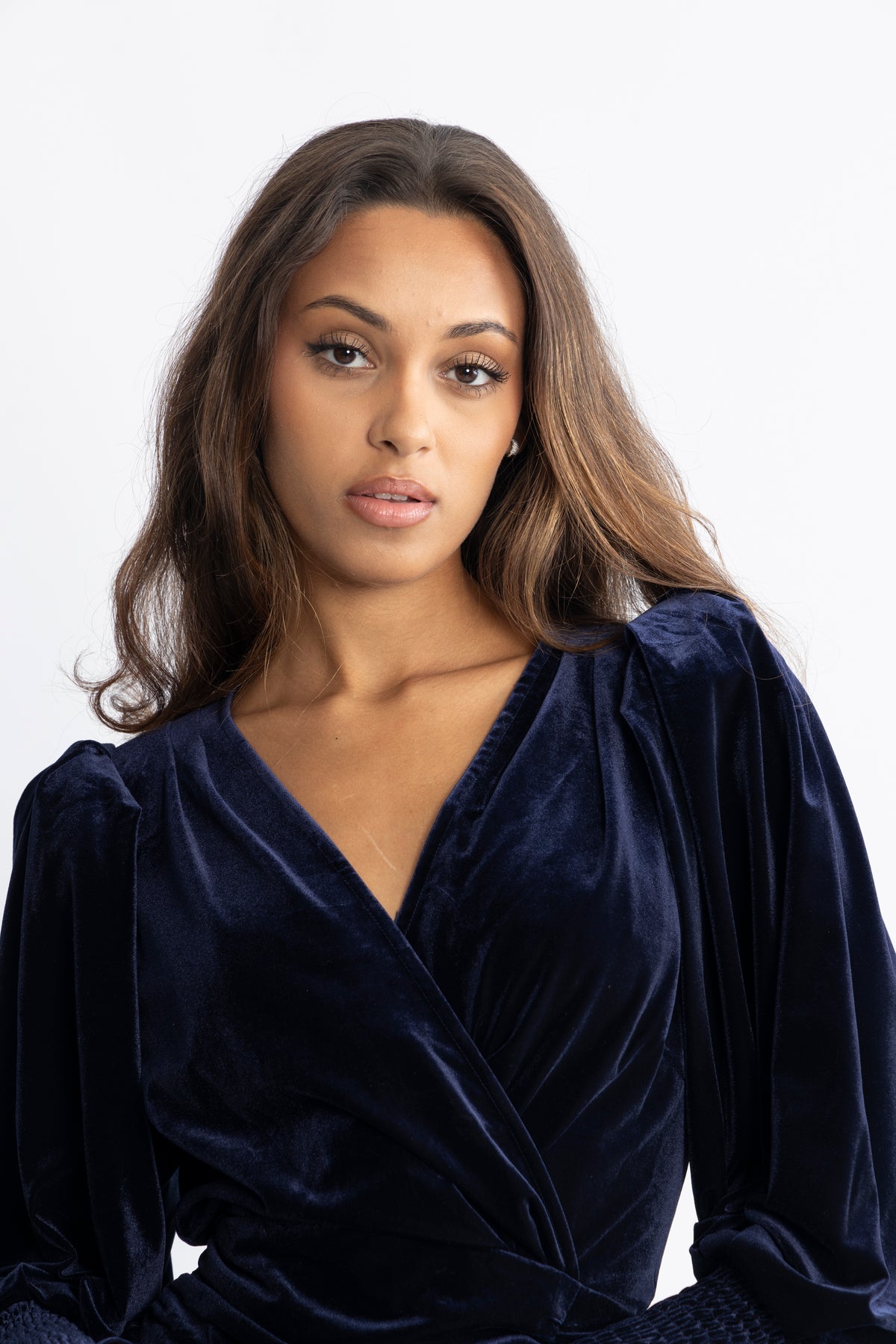 Jade Velvet Dress - Navy
