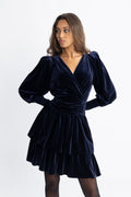 Jade Velvet Dress - Navy