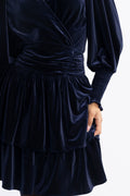 Jade Velvet Dress - Navy