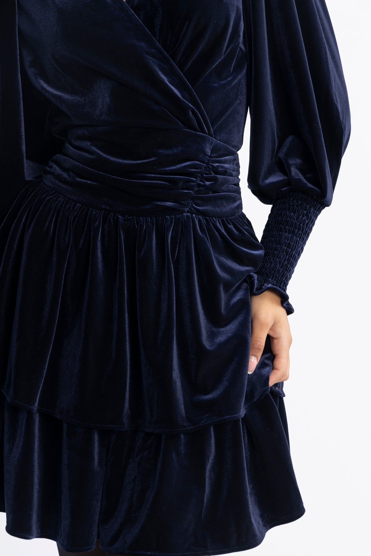 Jade Velvet Dress - Navy
