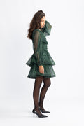 Jade Wave Sparkle Dress - Green