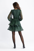 Jade Wave Sparkle Dress - Green