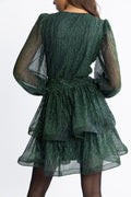Jade Wave Sparkle Dress - Green