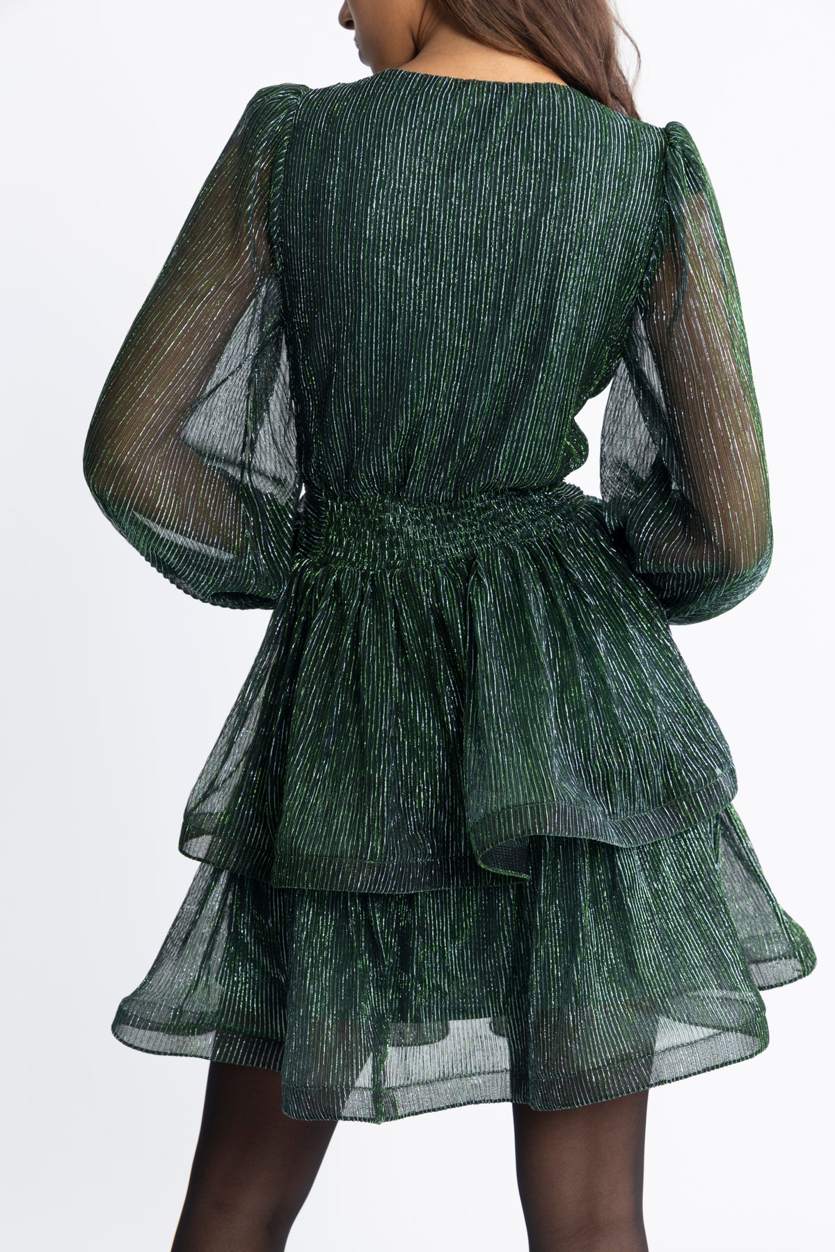 Jade Wave Sparkle Dress - Green