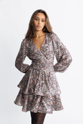 Jade Wave Sequins Dress - Pink Silver