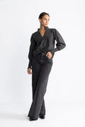 Emma Denim Blouse - Black
