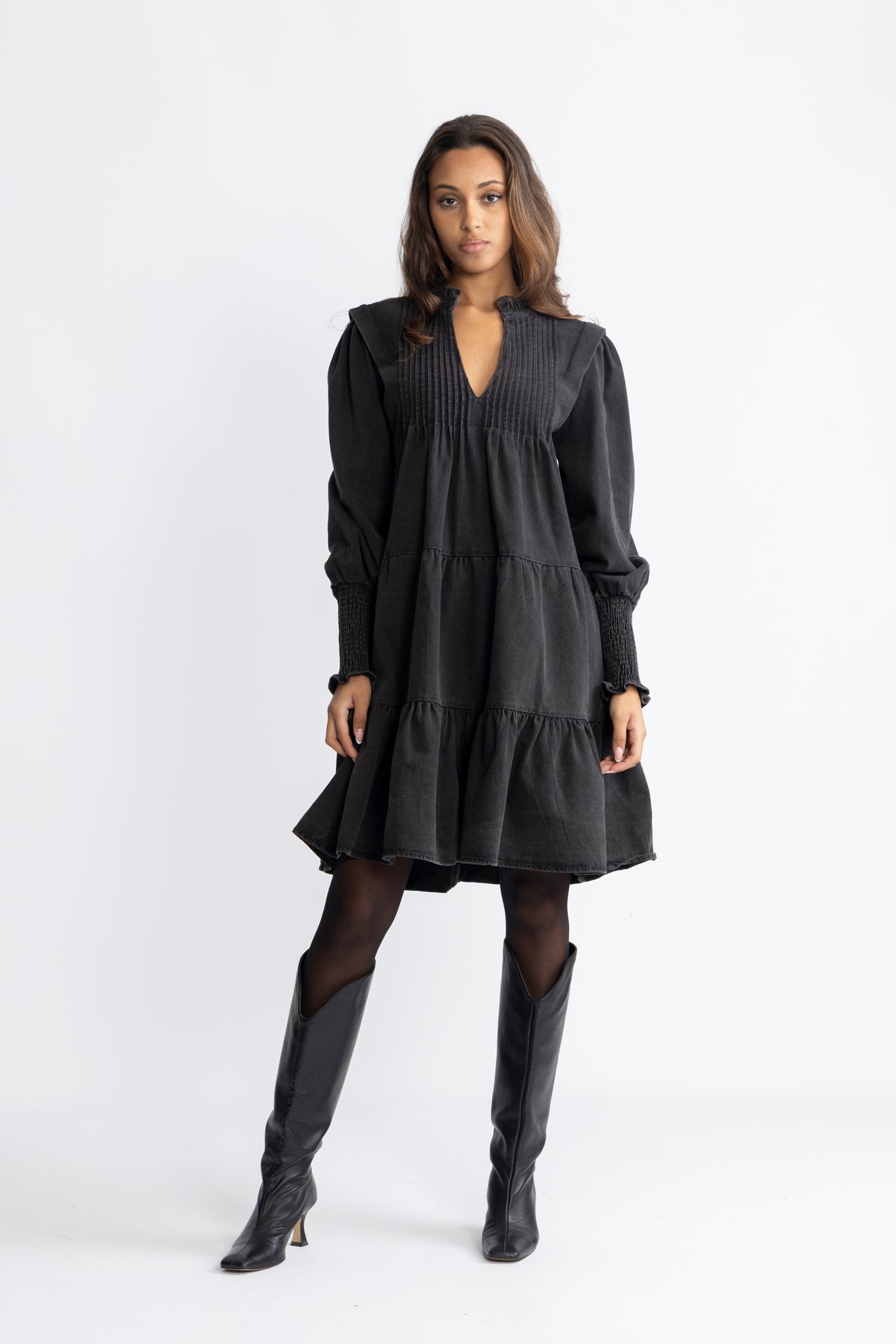 Embla Denim Dress - Black