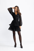 Jade Wave Sparkle Dress - Black