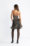 Shine Mini Dress - Black Silver Gold