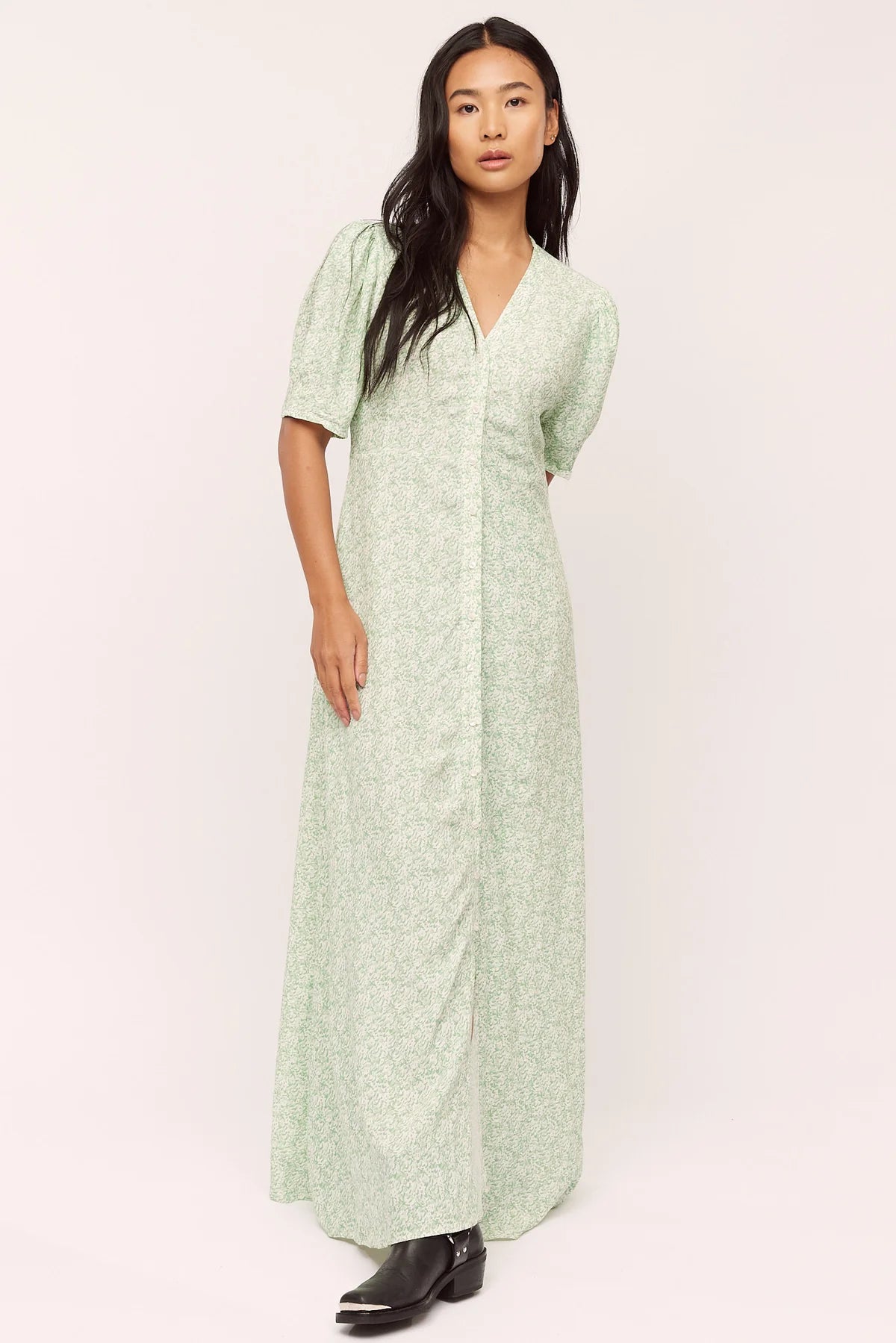 Ellen Long Dress - Green Shades