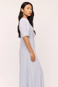 Ellen Long Dress - Blue Petie Flower