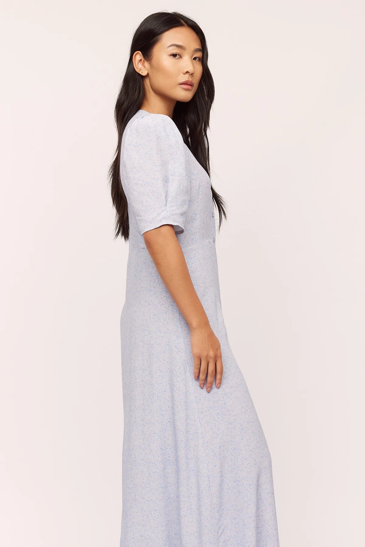 Ellen Long Dress - Blue Petie Flower