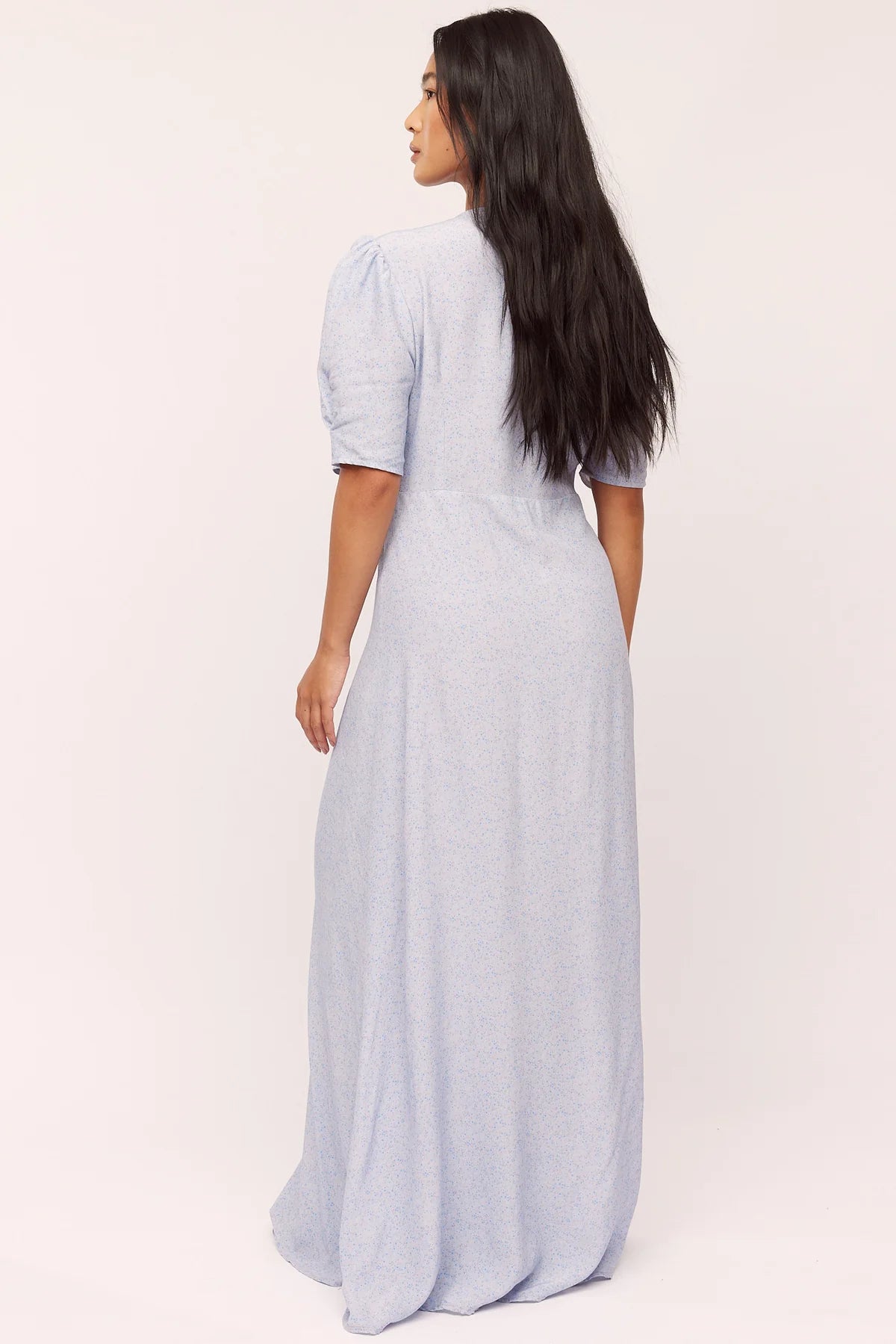 Ellen Long Dress - Blue Petie Flower