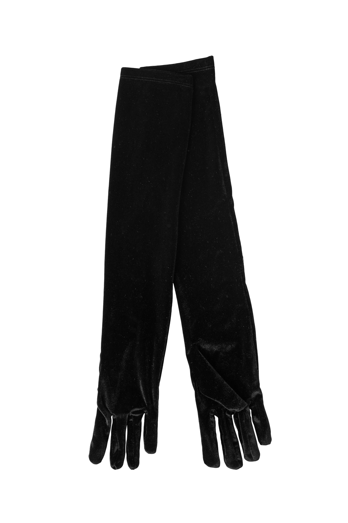 Velour Opera Gloves - Jet Black