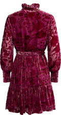 Saga Wide Velvet Dress - Dark Pink