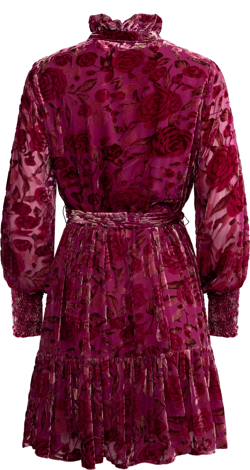 Saga Wide Velvet Dress - Dark Pink