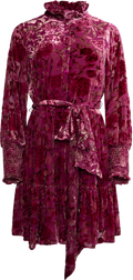 Saga Wide Velvet Dress - Dark Pink