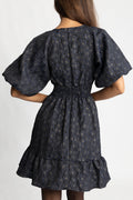 Svanhild Brocade Dress - Navy