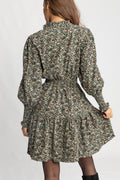 Evina Cord Print Dress - Green