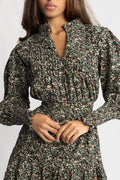 Evina Cord Print Dress - Green