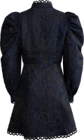 Bergine Brocade Dress - Dark Navy