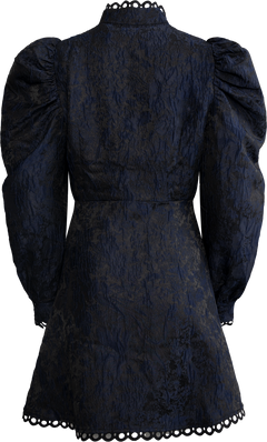 Bergine Brocade Dress - Dark Navy