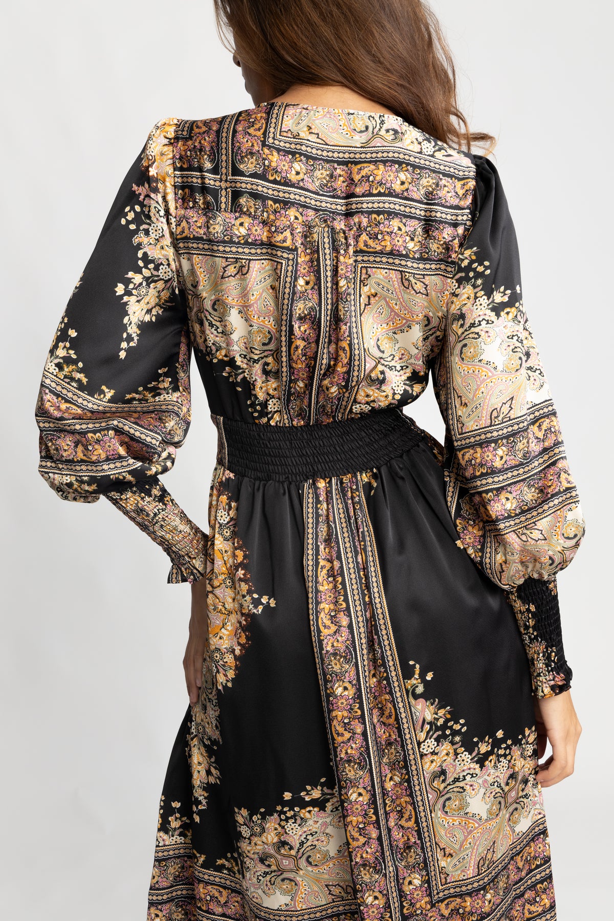 Una Paisley Dress - Black Gold