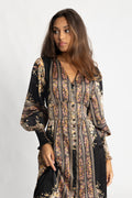Una Paisley Dress - Black Gold