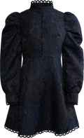 Bergine Brocade Dress - Dark Navy