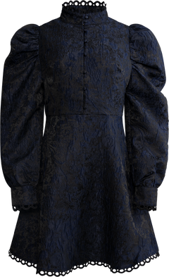 Bergine Brocade Dress - Dark Navy
