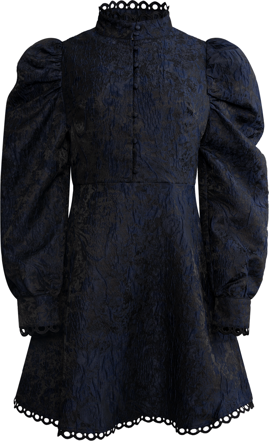 Bergine Brocade Dress - Dark Navy