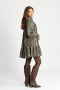 Embla Cord Print Dress - Green