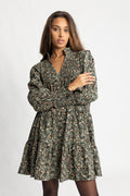 Embla Cord Print Dress - Green