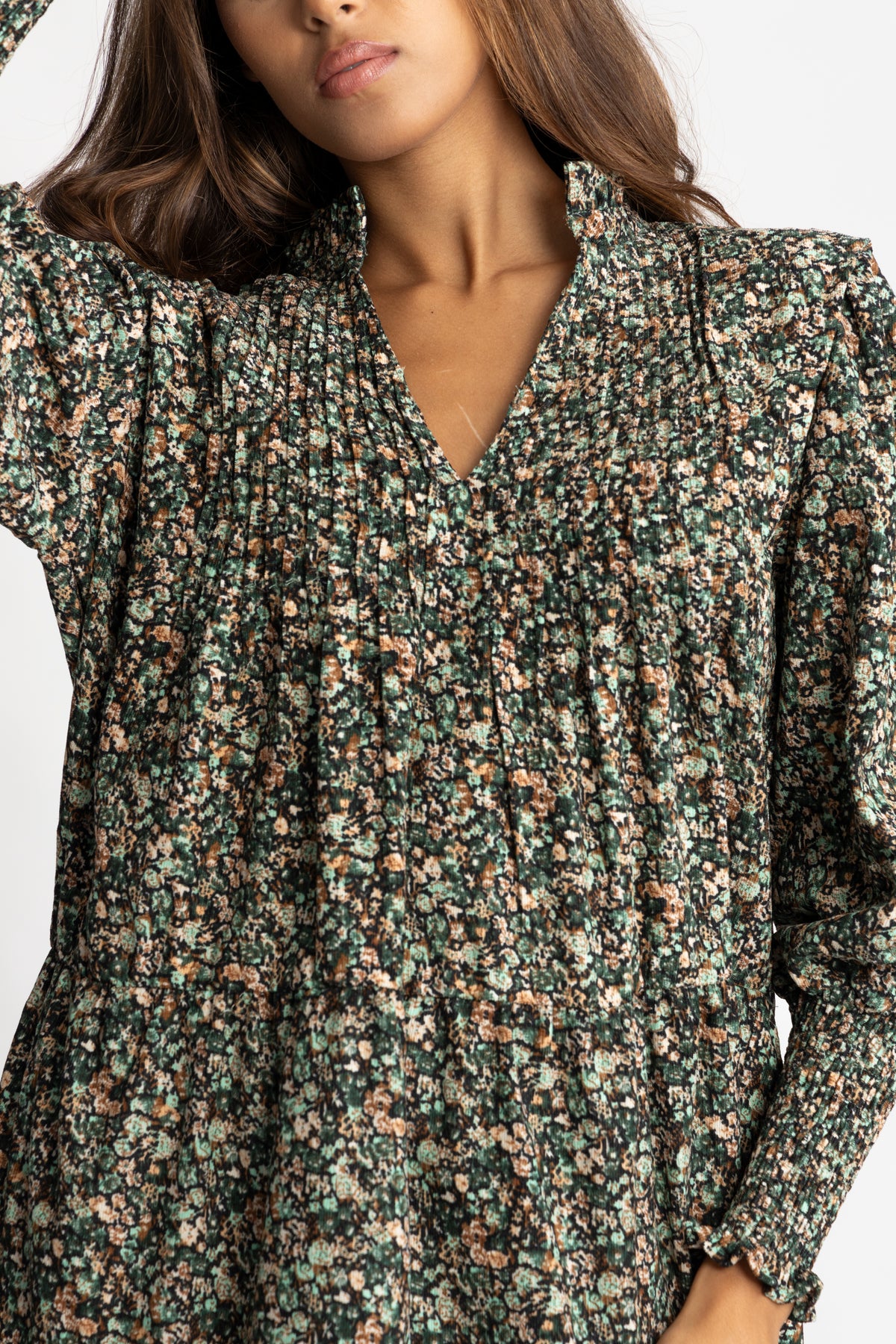 Embla Cord Print Dress - Green