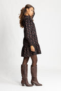 Embla Cord Print Dress - Black