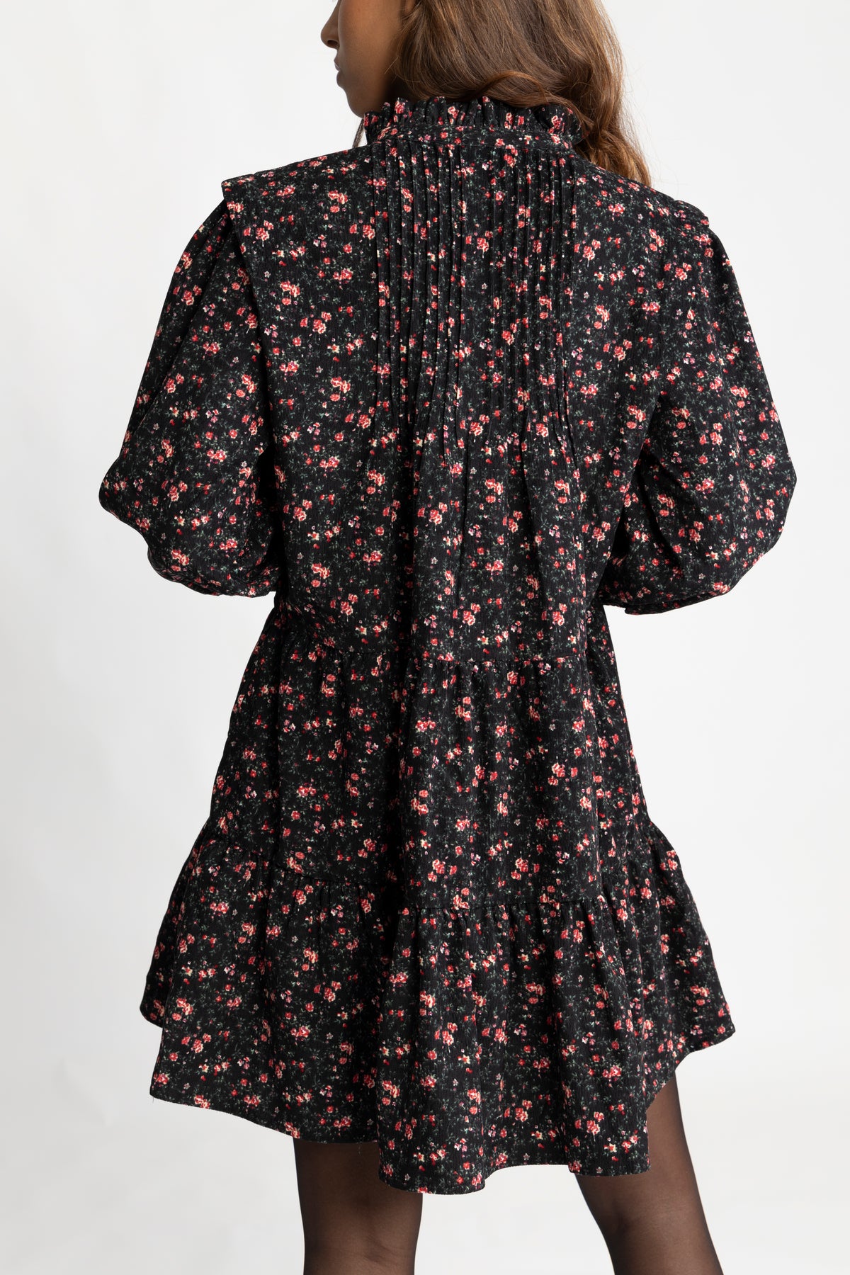 Embla Cord Print Dress - Black