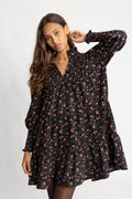 Embla Cord Print Dress - Black