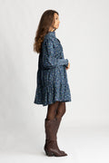 Embla Cord Print Dress - Blue