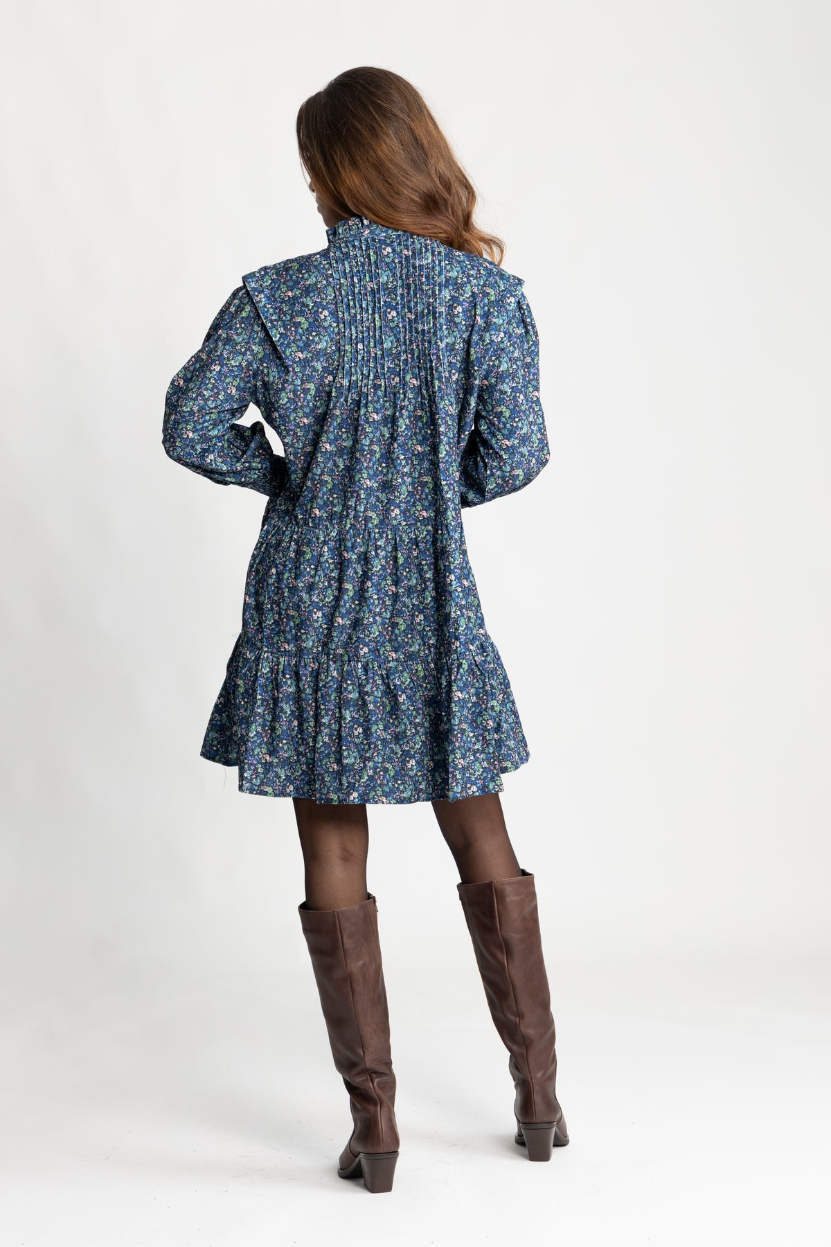 Embla Cord Print Dress - Blue