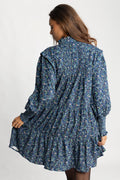 Embla Cord Print Dress - Blue