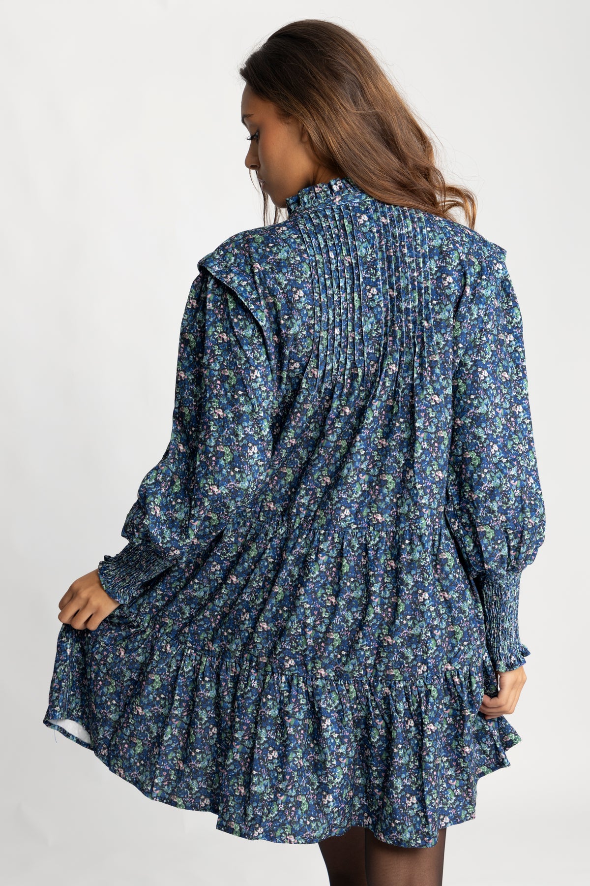 Embla Cord Print Dress - Blue