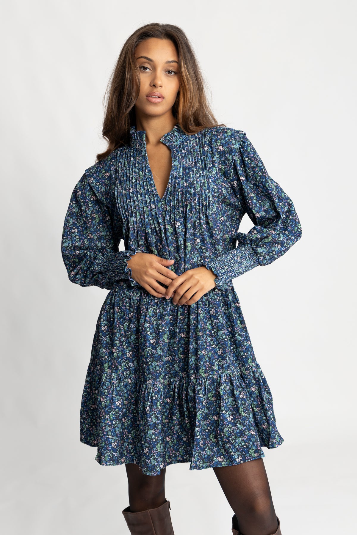 Embla Cord Print Dress - Blue