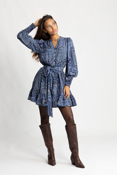 Gertrude Patch Dress - Navy